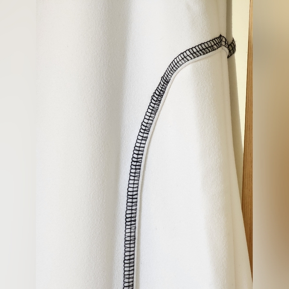 Classy White Midi Dress with Black Stitching - Picture 3 of 5